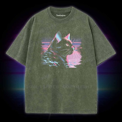 Soulisfree Electrifying Cat Energy Washed Tee