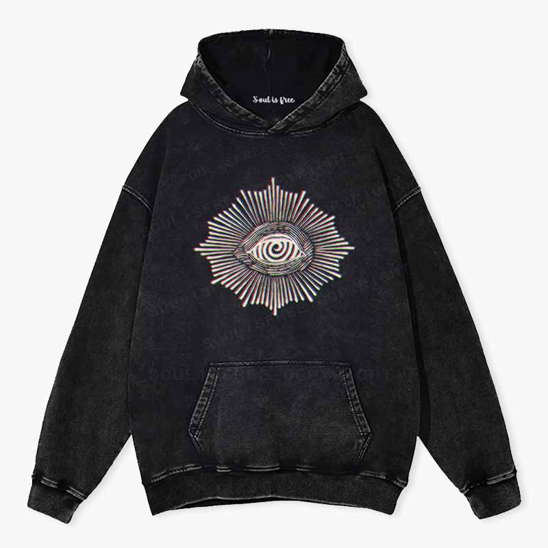 Soulisfree  GLITCHED GAZE Washed Hoodie