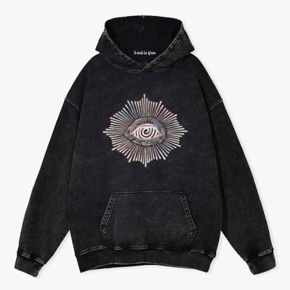 Soulisfree  GLITCHED GAZE Washed Hoodie
