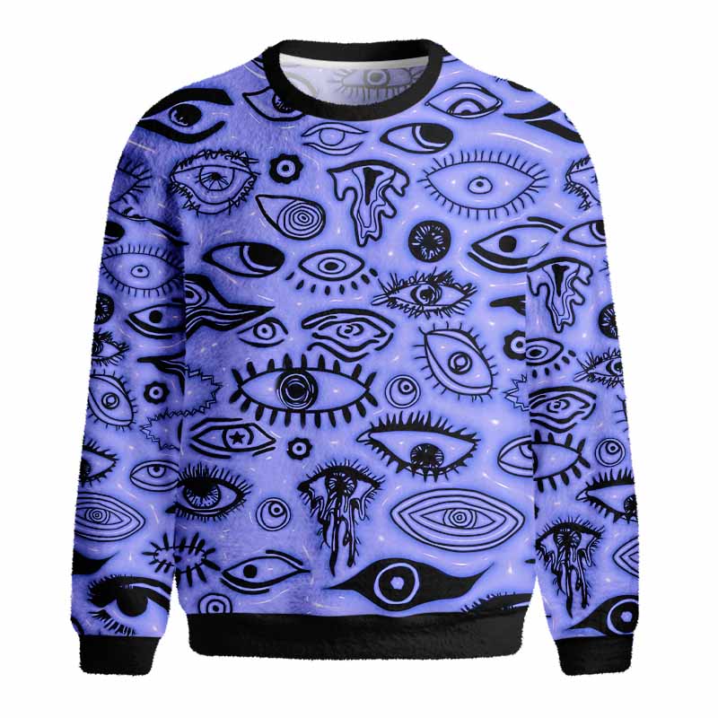 Soulisfree VISION BEYOND REALITY Fuzzy Crewneck Sweater