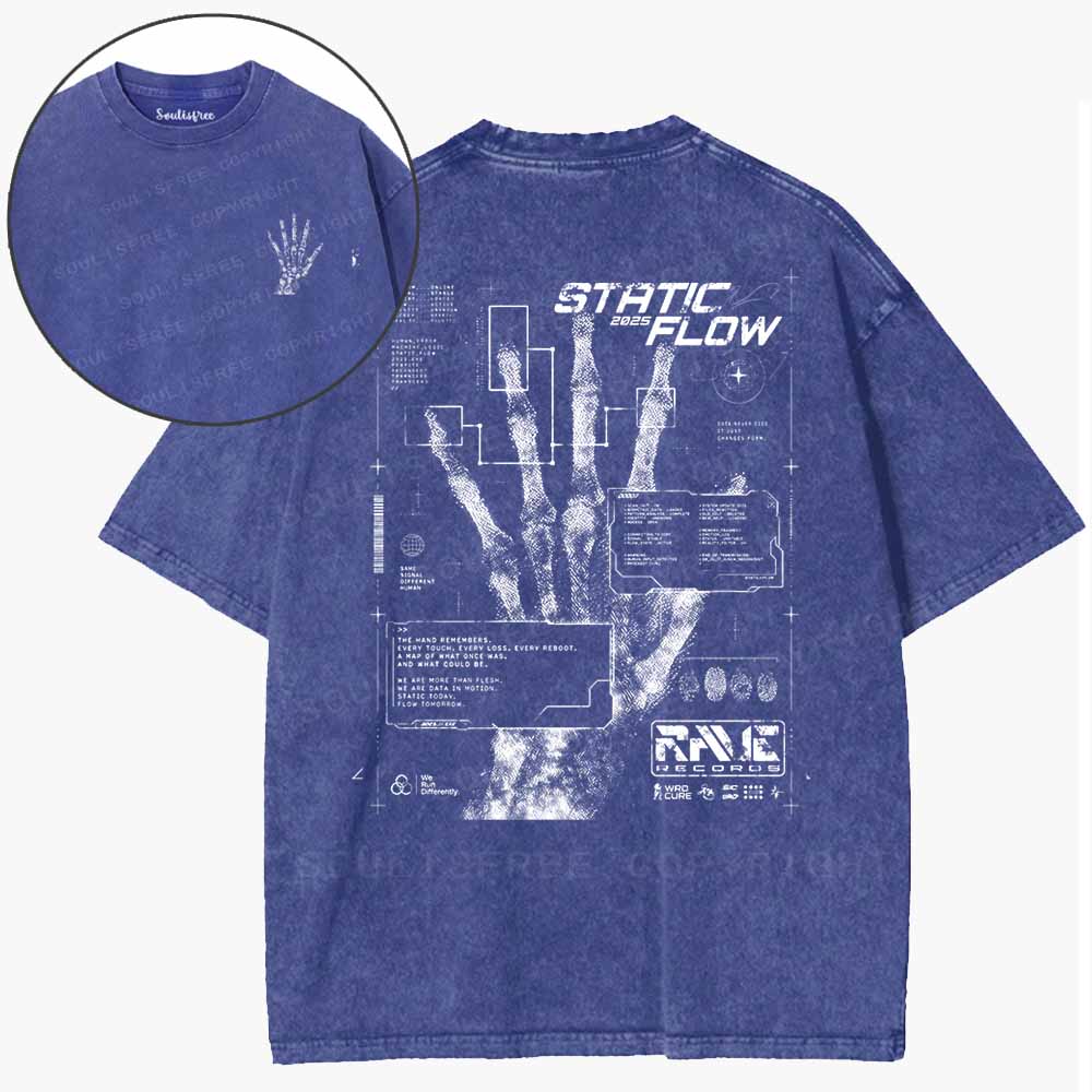 Soulisfree  Between Human And Machine Washed Tee