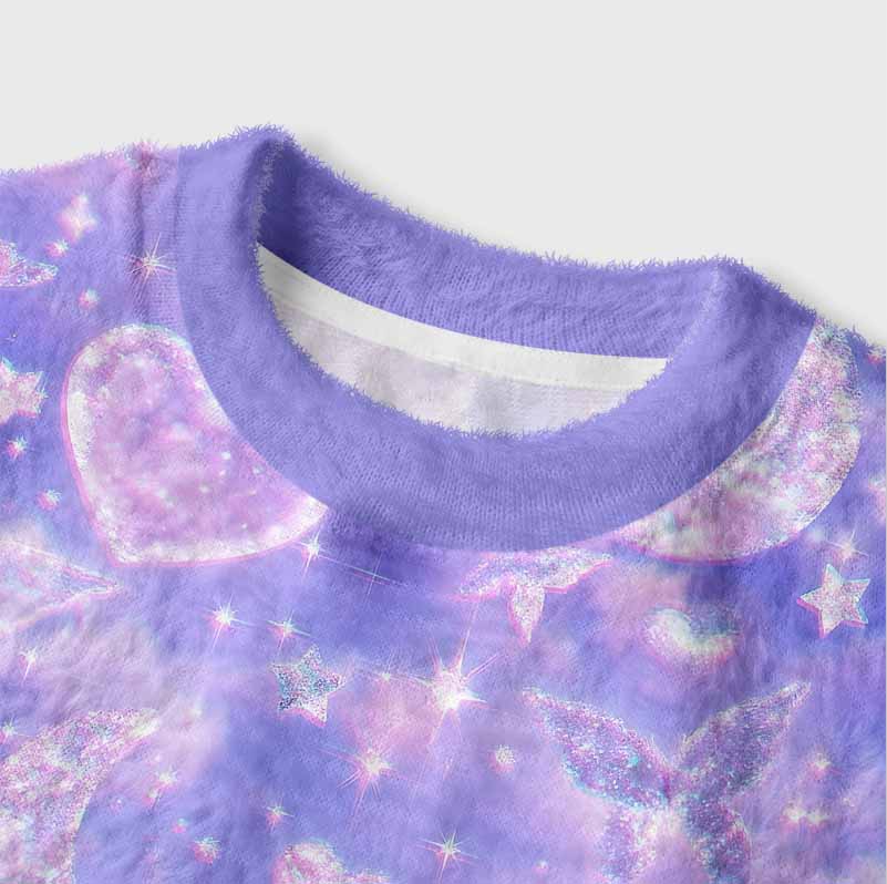 Soulisfree Cosmic Love  Women's Fuzzy Crewneck Sweater