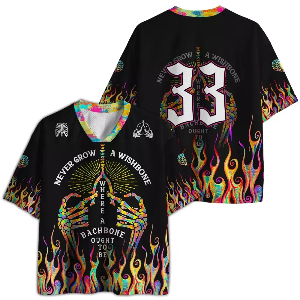 Soulisfree Never Grow A Wishbone, Where Your Backbone Ought tTo Be Mesh Jersey 