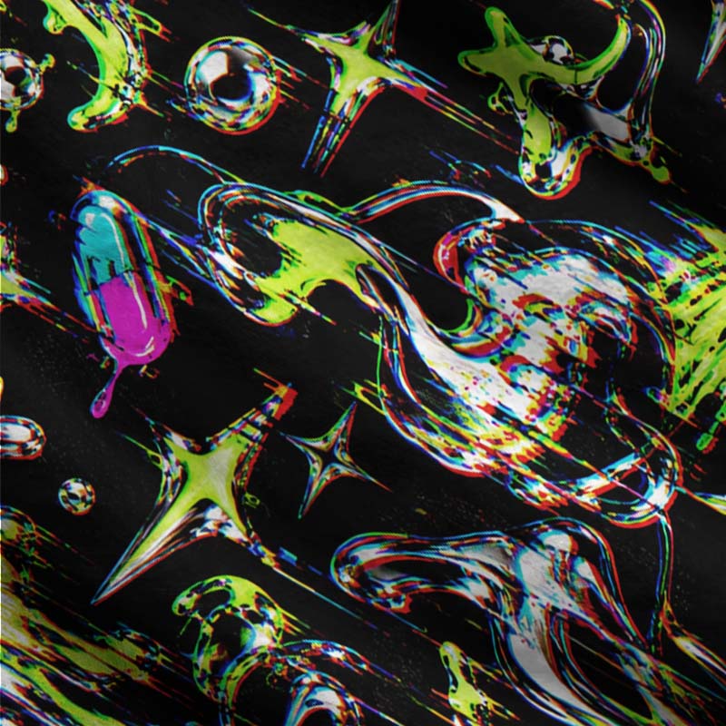 Soulisfree Dreams From A Neon Galaxy Fuzzy Cardigan Sweater