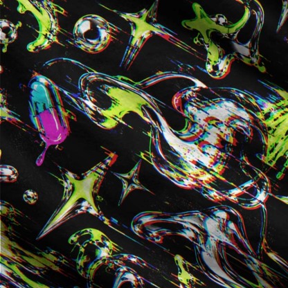 Soulisfree Dreams From A Neon Galaxy Fuzzy Cardigan Sweater