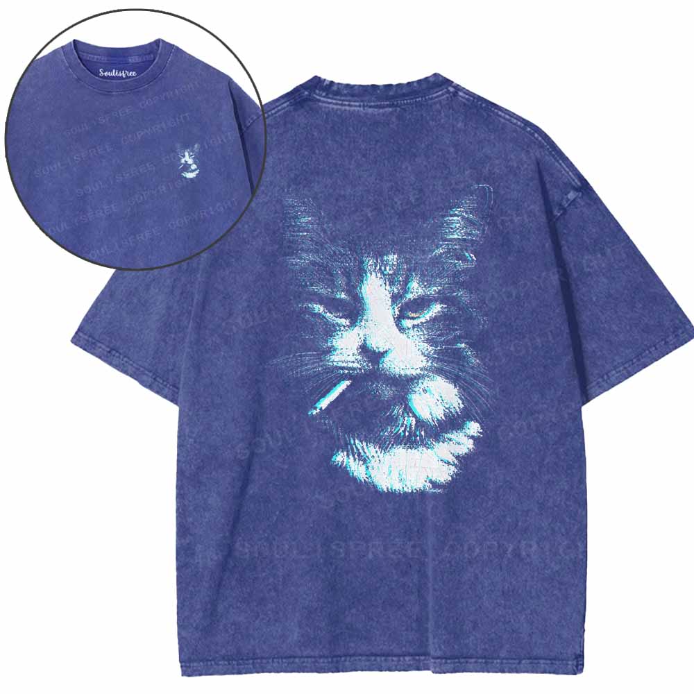 Soulisfree  Nicotine Nine Lives Washed Tee