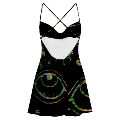 Soulisfree Glitch Vision Satin Mini Dress