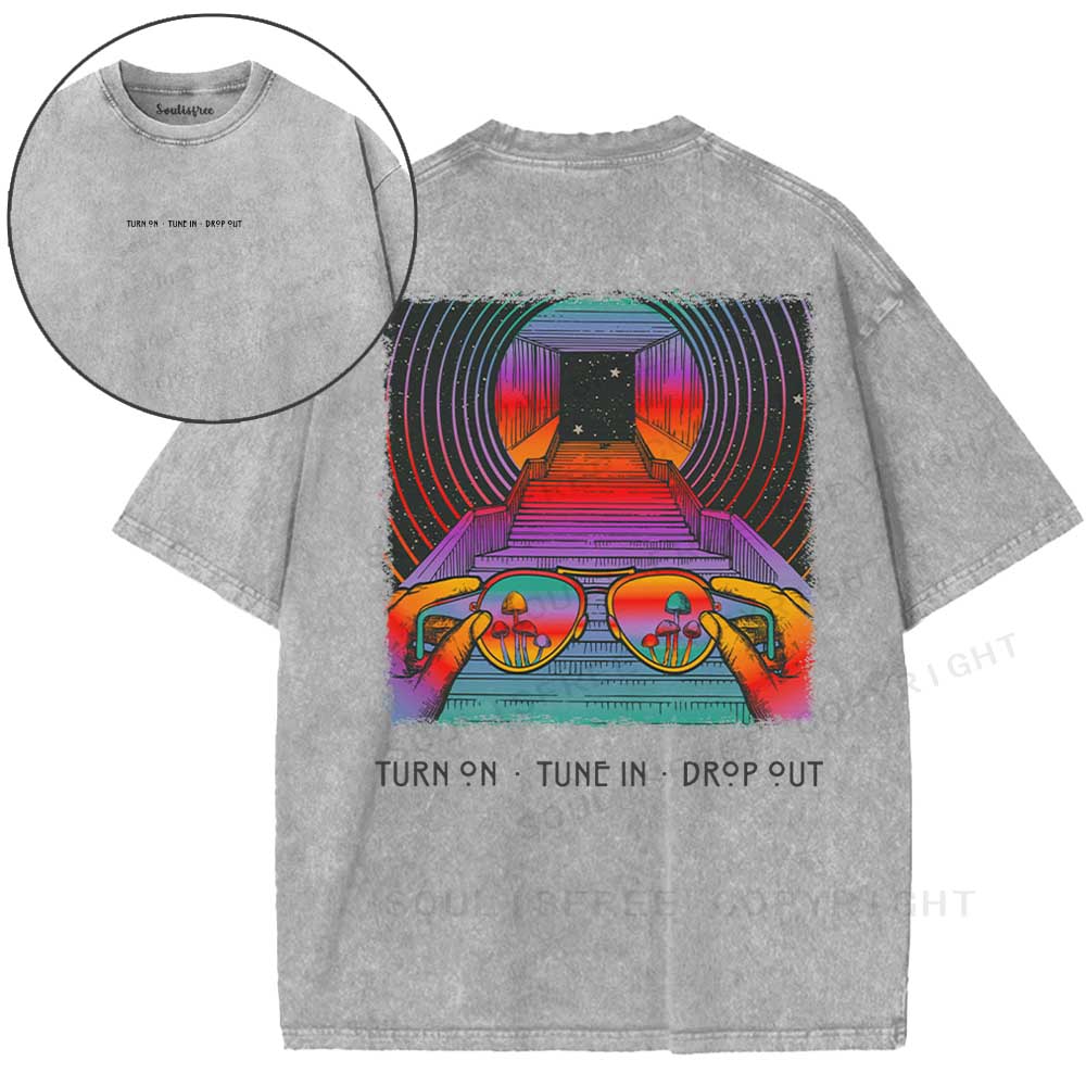 Psychedelic Tunnel Lens Washed T-shirt