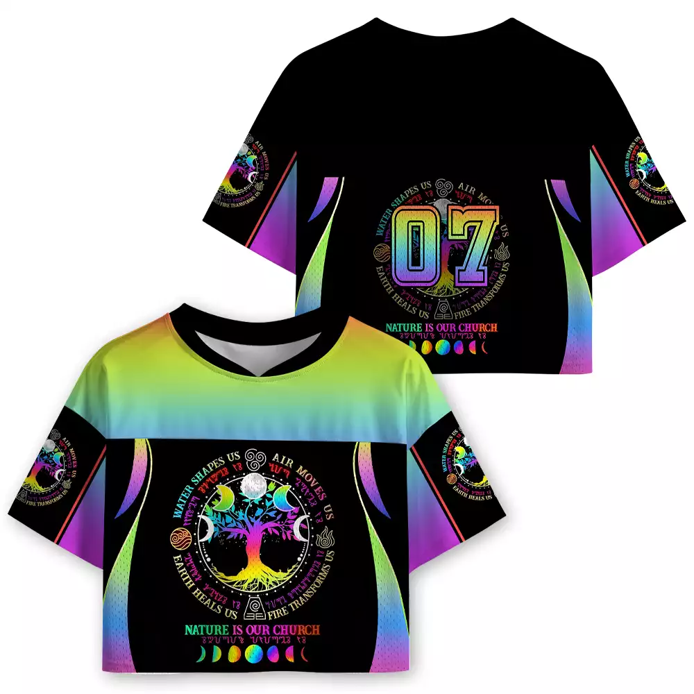 Soulisfree Tree of Life  Cropped Mesh Jersey