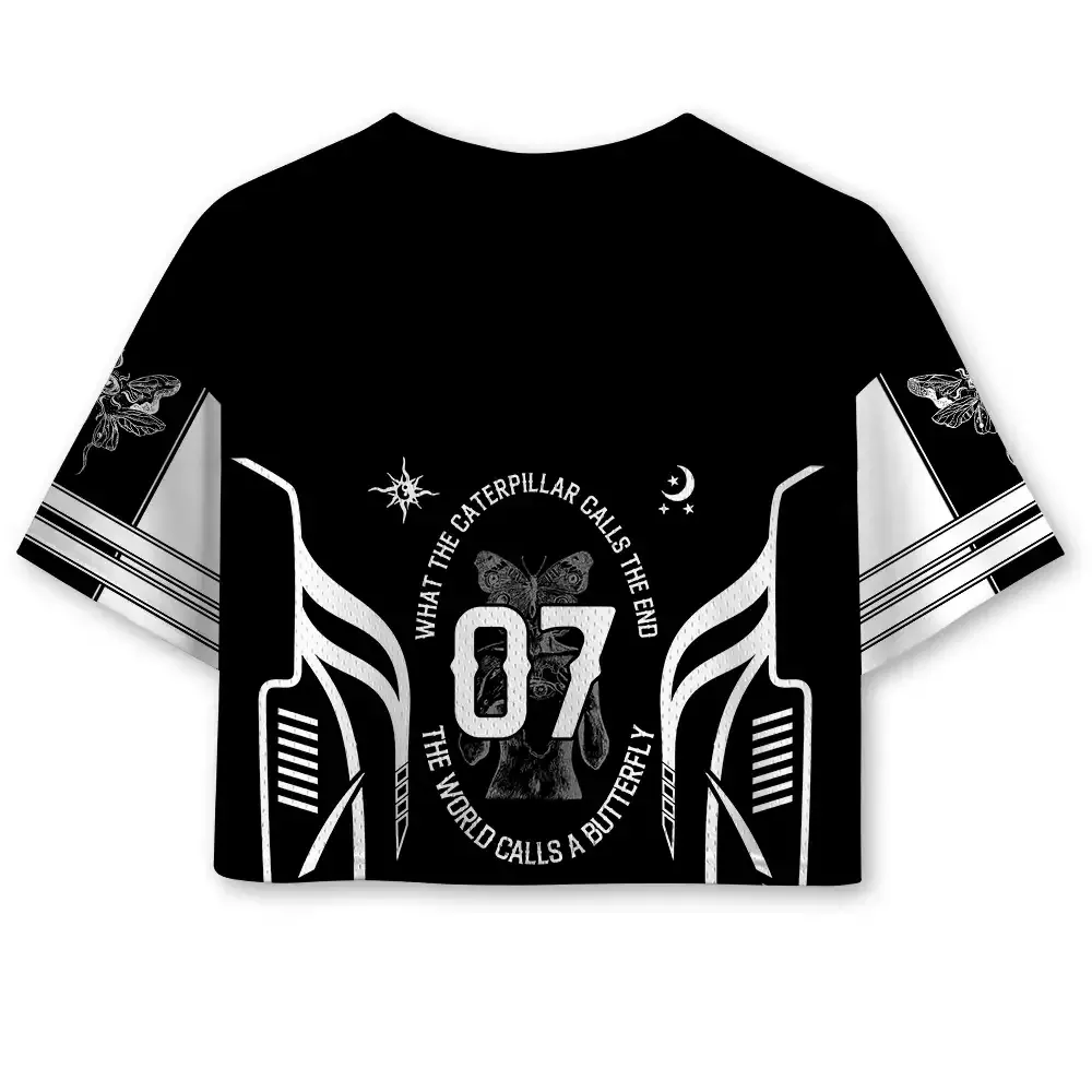 Soulisfree Caterpillar's End, Butterfly's Beginning Cropped Mesh Jersey