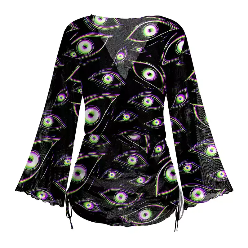 Soulisfree Glitch Vision Sheer Mesh Cover Up