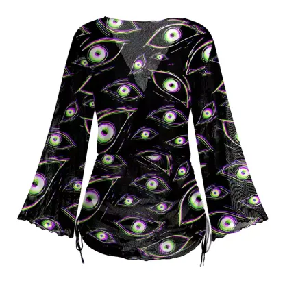 Soulisfree Glitch Vision Sheer Mesh Cover Up