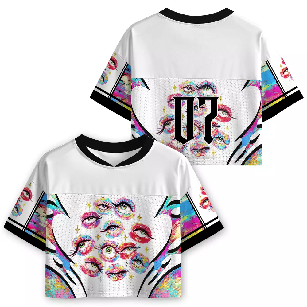 Soulisfree Eyes Everywhere Cropped Mesh Jersey