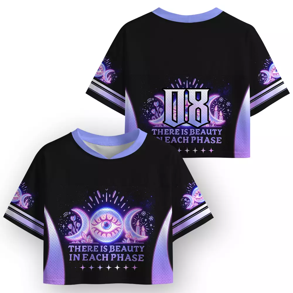 Soulisfree THERE IS BEAUTY IN EACH PHASE Cropped Mesh Jersey