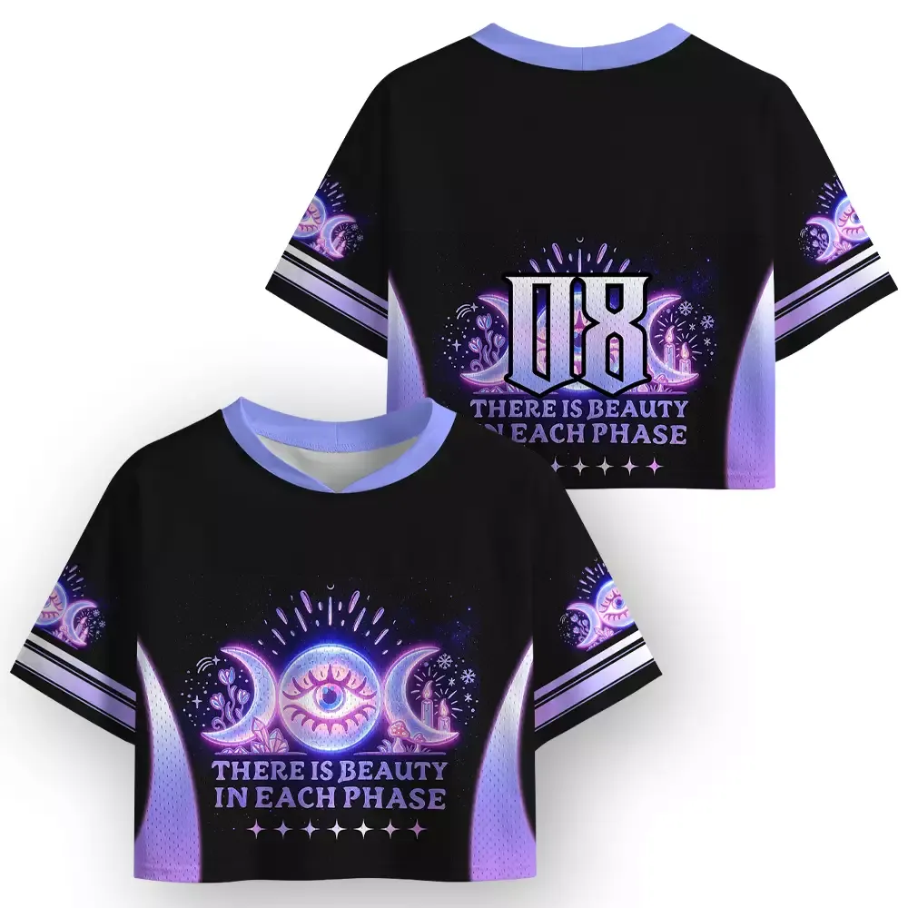 Soulisfree THERE IS BEAUTY IN EACH PHASE Cropped Mesh Jersey