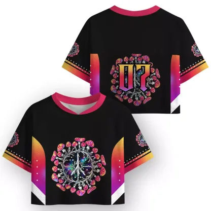 Soulisfree Mushroom Mandala Cropped Mesh Jersey