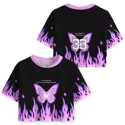 Soulisfree  All Things Beautiful Cropped Mesh Jersey