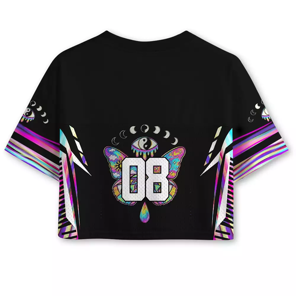 Soulisfree  Third Eye Butterfly Cropped Mesh Jersey