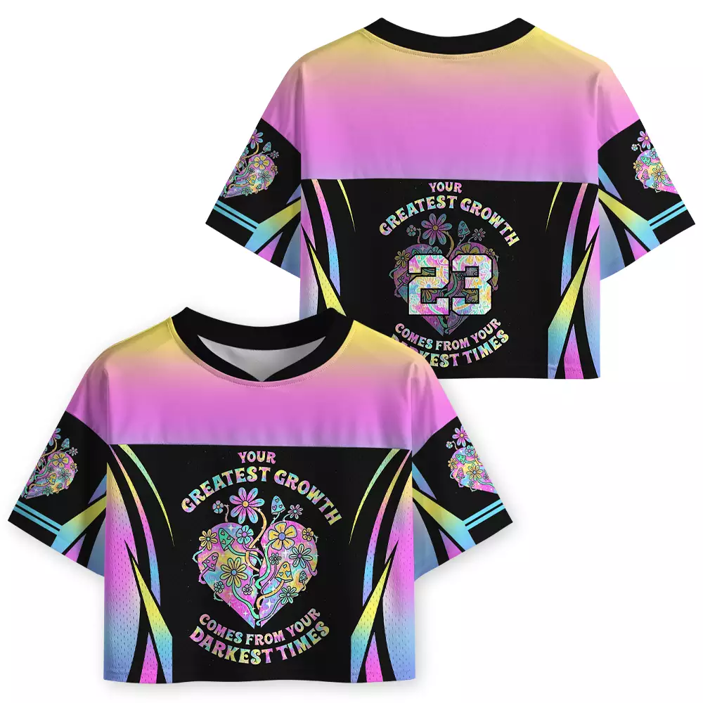 Soulisfree Heart of Growth Cropped Mesh Jersey