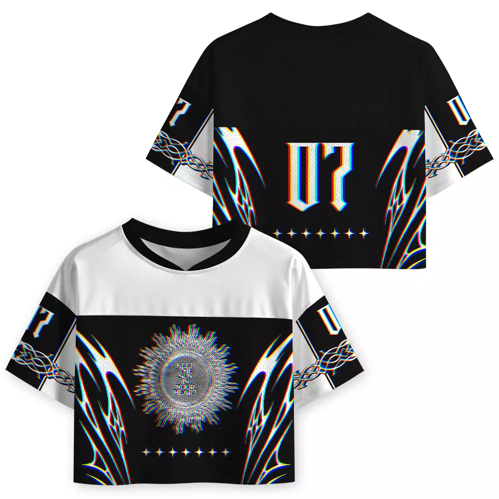 Soulisfree KEEP THE SUN IN YOUR HEART  Cropped Mesh Jersey