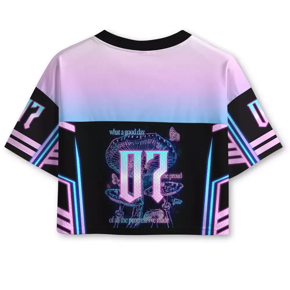 Soulisfree What A Good Day Cropped Mesh Jersey