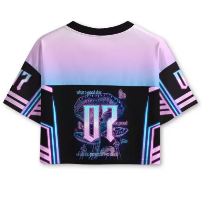 Soulisfree What A Good Day Cropped Mesh Jersey