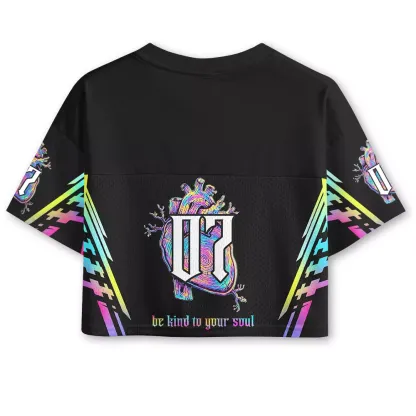 Soulisfree Be Kind To Your Soul Cropped Mesh Jersey