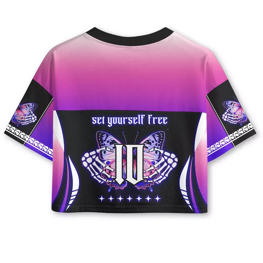 Soulisfree Set Yourself Free Cropped Mesh Jersey