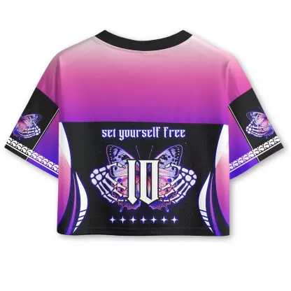 Soulisfree Set Yourself Free Cropped Mesh Jersey