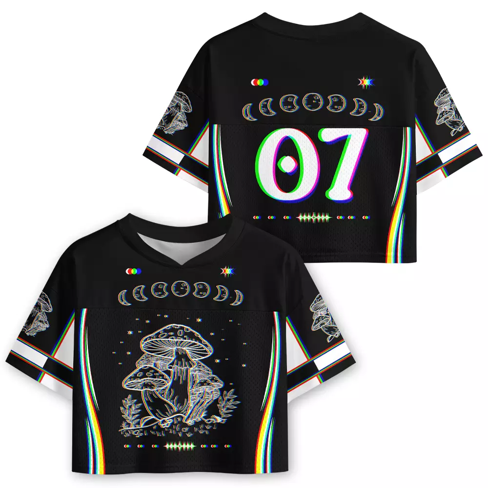 Soulisfree Mushroom and Moon Cropped Jersey