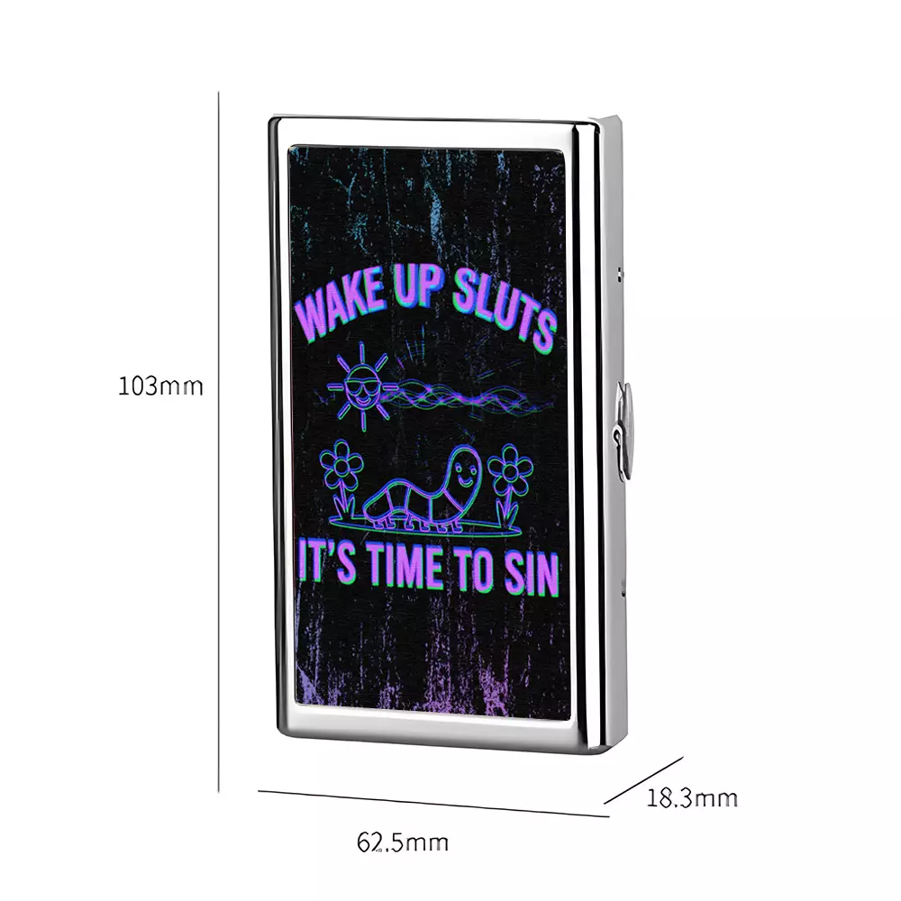 Soulisfree WAKE UP SLUTS IT'S TIME TO SIN Metal Pocket Case