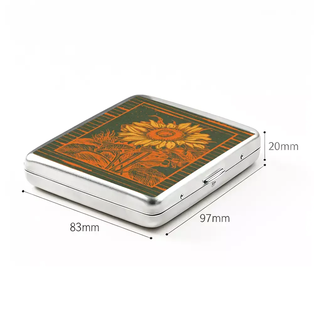 Soulisfree Vintage Woodcut Bloom Metal Pocket Case