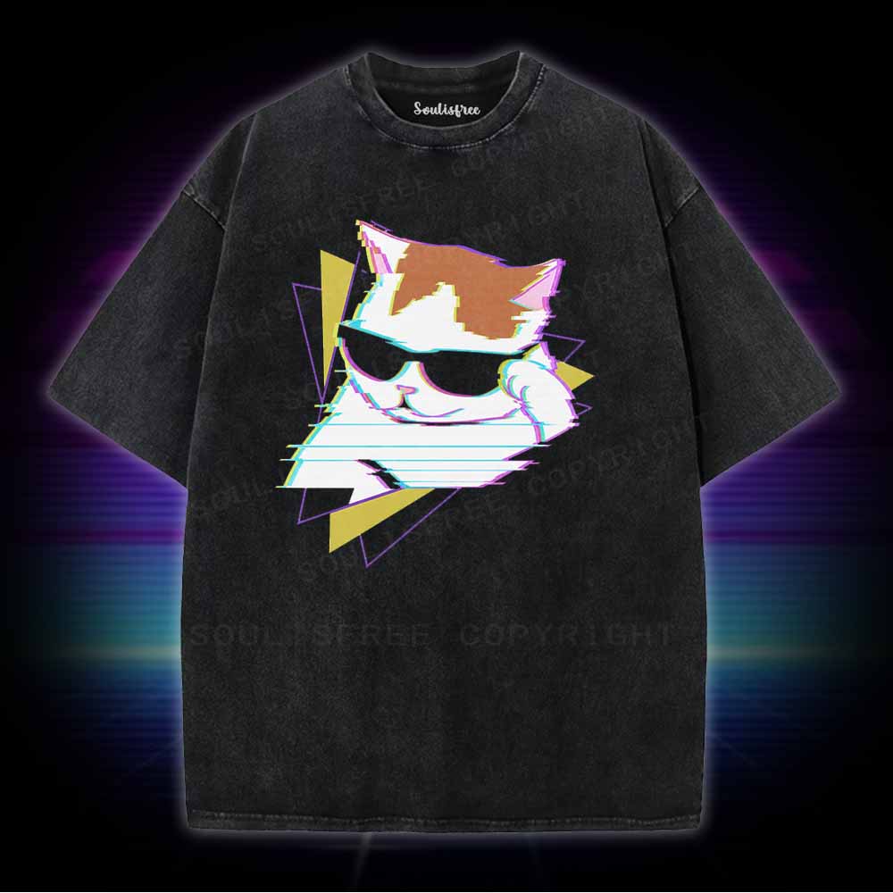 Soulisfree Funny cat meme Washed Tee