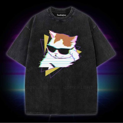 Soulisfree Funny cat meme Washed Tee