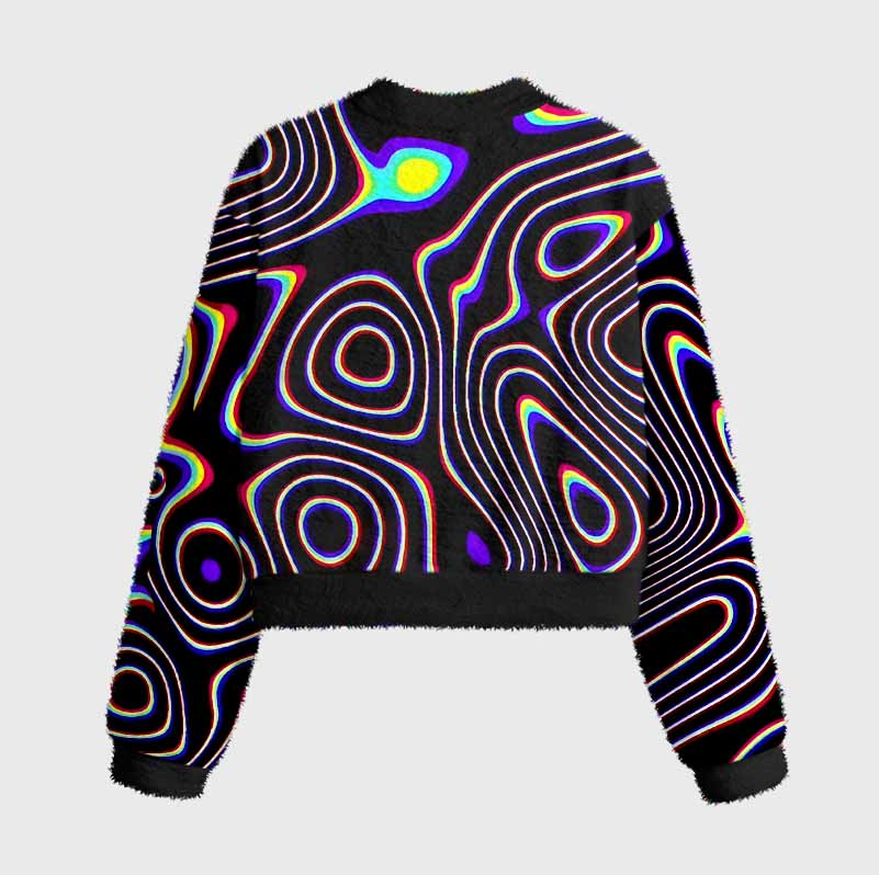 Soulisfree Psy Current – Liquid Energy Women's Fuzzy Crewneck Sweater