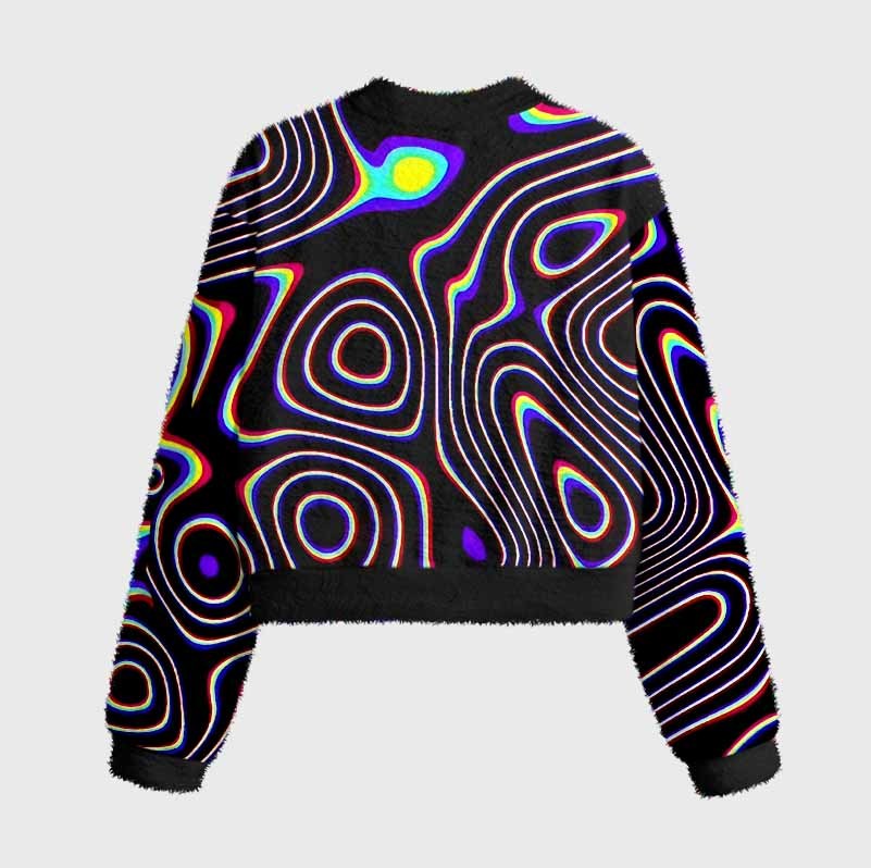 Soulisfree Psy Current – Liquid Energy Women's Fuzzy Crewneck Sweater