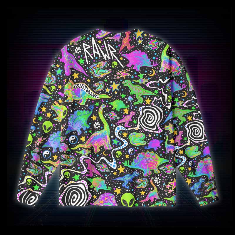 Soulisfree Cosmic Dino Trip Long Sleeve Cotton Tee