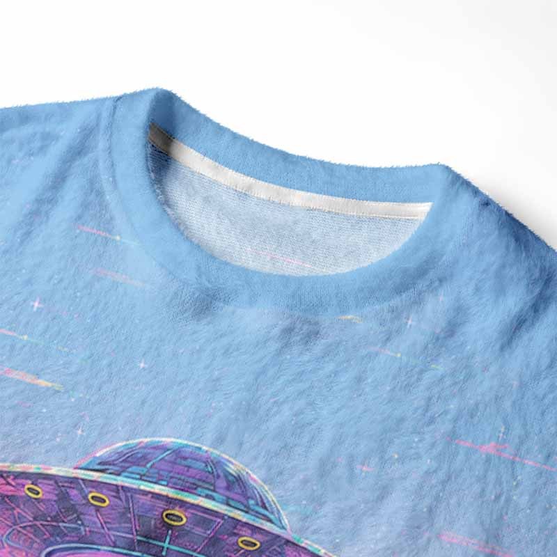 Soulisfree TAKE ME WITH YOU Fuzzy Crewneck Sweater