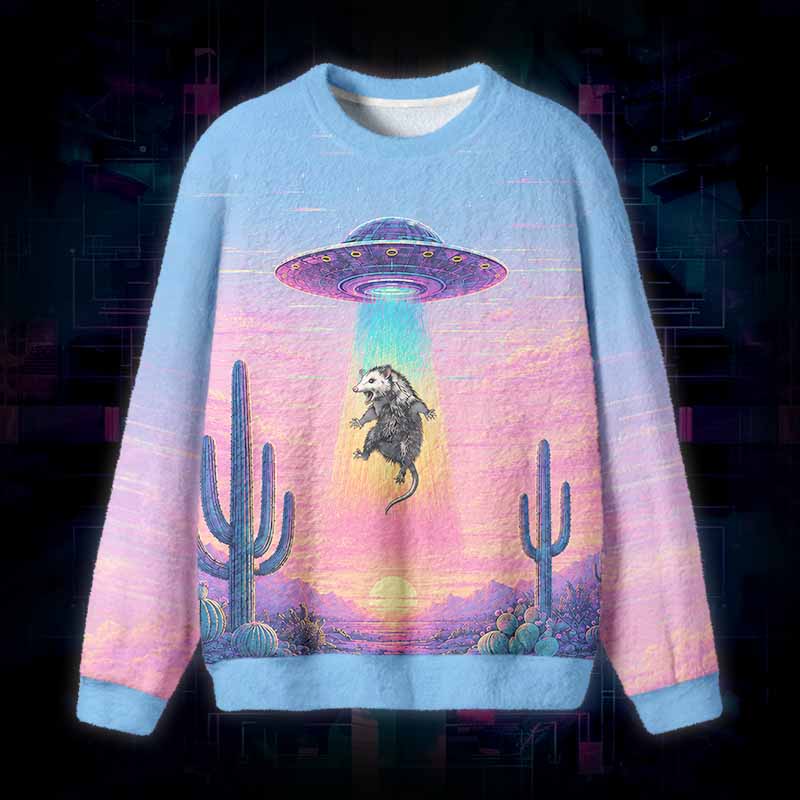 Soulisfree TAKE ME WITH YOU Fuzzy Crewneck Sweater