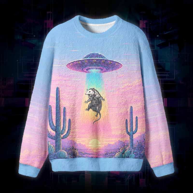 Soulisfree TAKE ME WITH YOU Fuzzy Crewneck Sweater