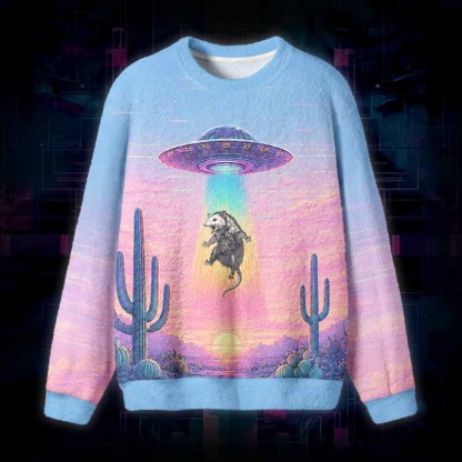 Soulisfree TAKE ME WITH YOU Fuzzy Crewneck Sweater