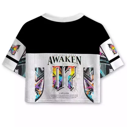 Soulisfree Let Your Soul Awaken Cropped Mesh Jersey