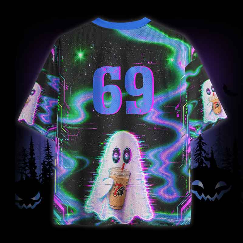 Soulisfree Cyber Glitch Coffee Ghost Mesh Jersey