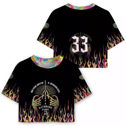 Soulisfree Never Grow A Wishbone, Where Your Backbone Ought To Be Cropped Mesh Jersey