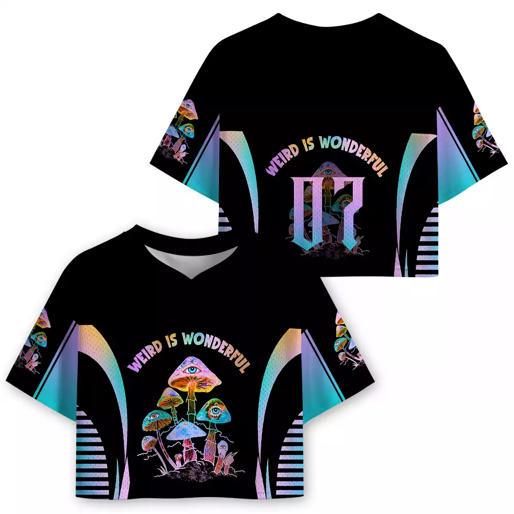 Soulisfree WEIRD IS WONDERFUL  Cropped Mesh Jersey