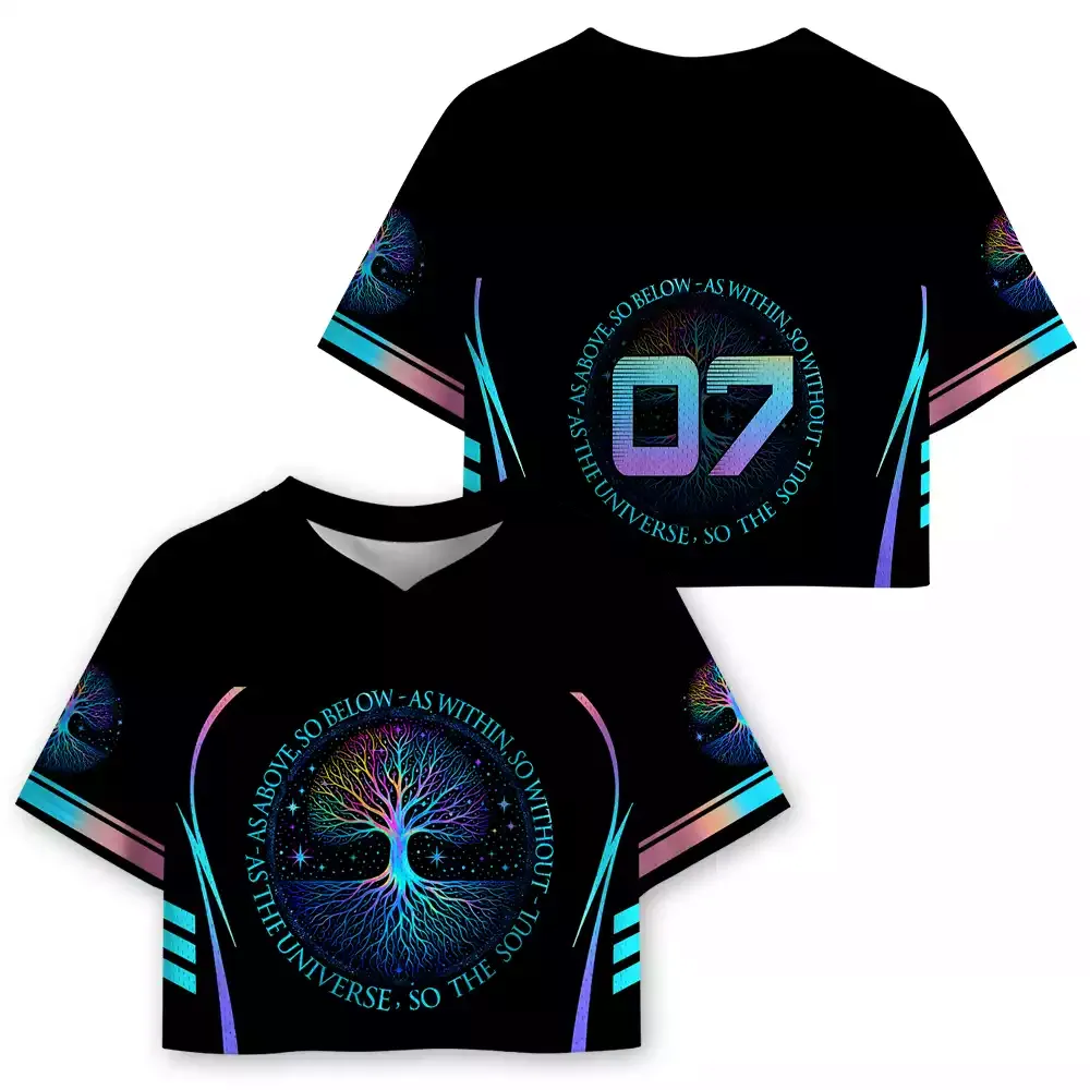 Soulisfree  As Above, So Below  Cropped Mesh Jersey