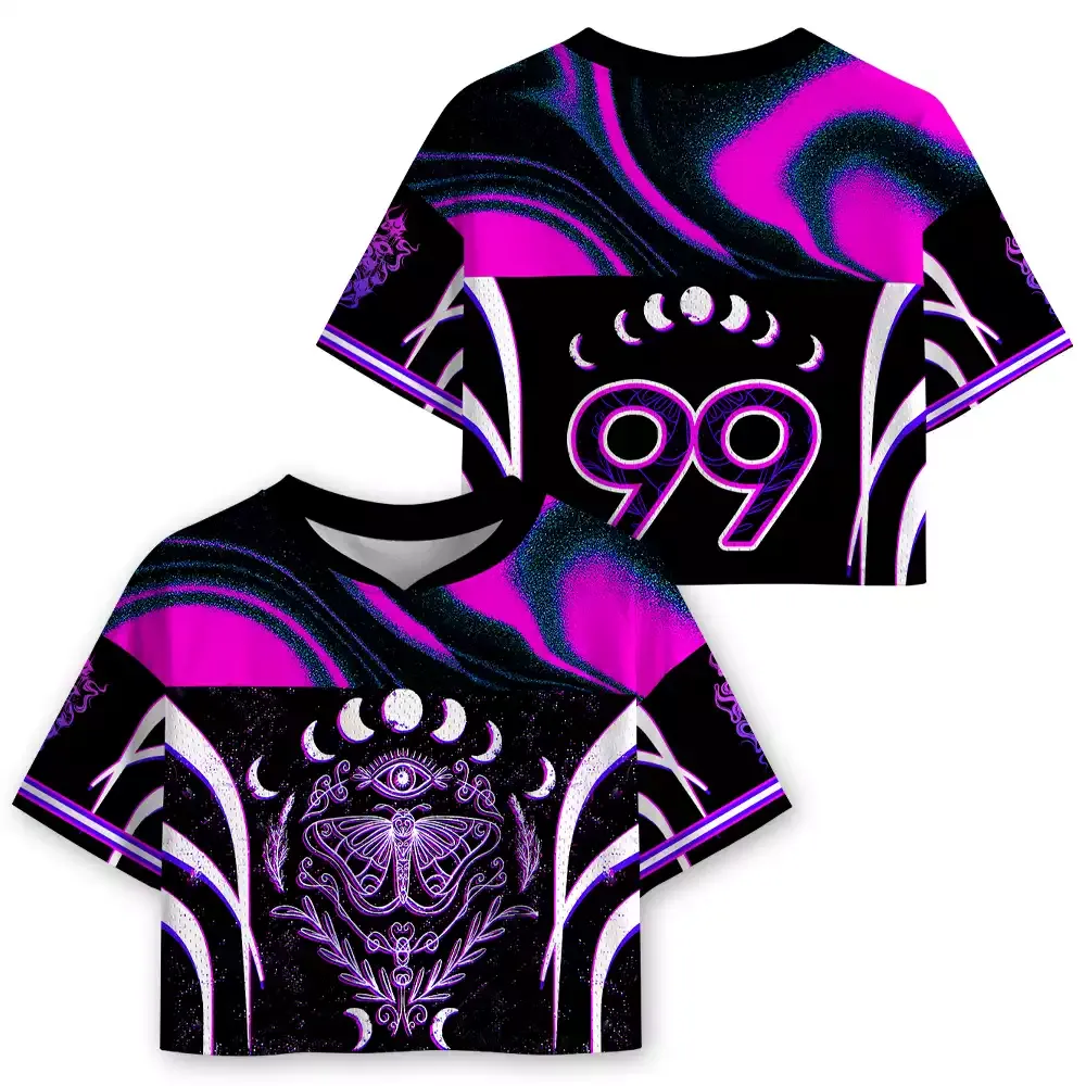 Soulisfree Lunar Oracle Celestial Moth Illusion Cropped Mesh Jersey