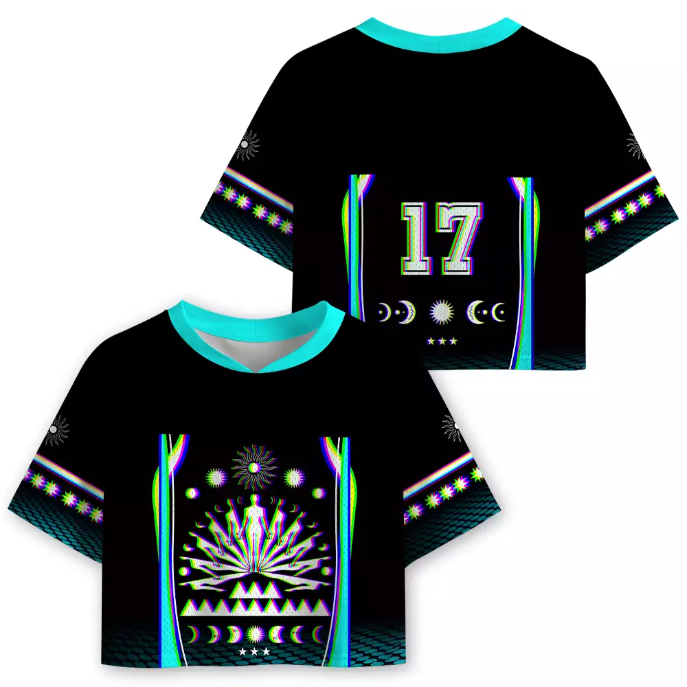 Soulisfree Planet Awakening Optic Lines Illusion  Cropped Mesh Jersey