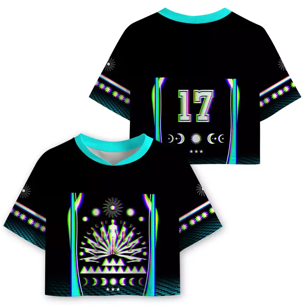 Soulisfree Planet Awakening Optic Lines Illusion  Cropped Mesh Jersey