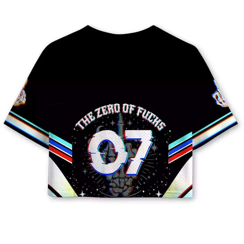Soulisfree The Zero Of Fucks  Cropped Mesh Jersey